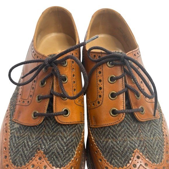 Charles Tyrwhitt Tan and Green Leather Brogues main image 8